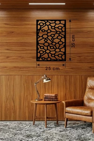 Mey İthalat® Modern Bağlantı Temalı Ahşap Duvar Tablosu - 25x35 cm Lazer Kesim Soyut Pano