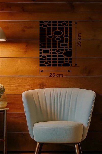 Mey İthalat® Modern Geometrik Desenli Ahşap Duvar Tablosu - 25x35 cm Dekoratif Pano