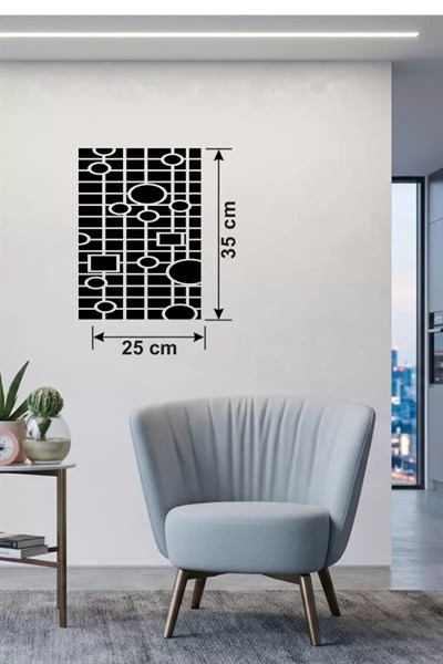 Mey İthalat® Modern Geometrik Desenli Ahşap Duvar Tablosu - 25x35 cm Dekoratif Pano