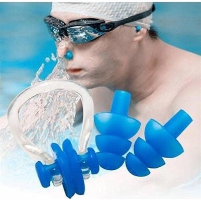 Mey İthalat® NORDMENDE Havuz Seti Silikon Kulak Tıkacı Su Sporları Yüzme Deniz Duş İçin Su Geçirme Engel Tıkaç