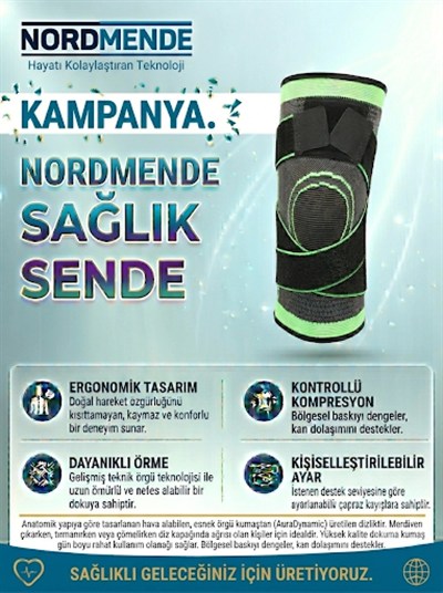 Mey İthalat® NORDMENDE Örgü Dizlik | Kontrollü Kompresyonlu Diz Destekleyici