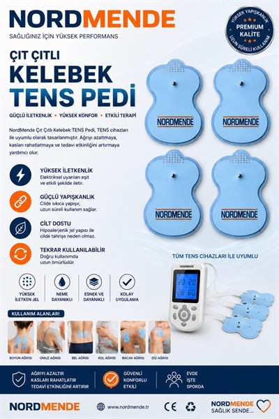Mey İthalat® NRD 632 ve NRD 633 Model Tens Cihazlarına uyumlu Tens Pedi, TENS Elektroterapi Pedi – Ağrı Gidermeye yardımcı Yedek Ped, Uzun Ömürlü Tens