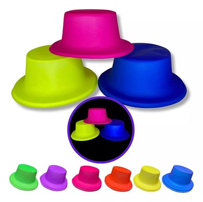 Mey İthalat® Neon Partisi Turuncu Renk Plastik Fötr Şapka