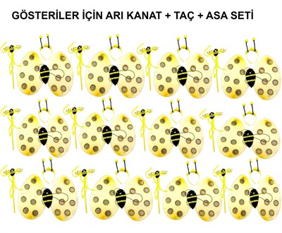 Mey İthalat® Okul Gösterileri için 12'li Arı Kanadı Seti - Etkinlik Kanatları