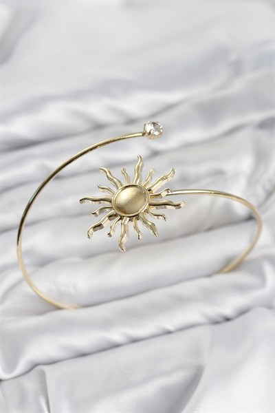 Mey İthalat® Pazu Bileklik Gold Renk Pirinç Güneş Model