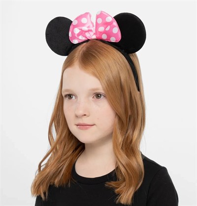 Mey İthalat® Pembe Fiyonklu Minnie Mouse Tacı Mini Kulak