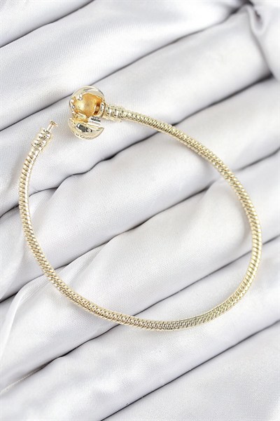 Mey İthalat® Pirinç Charm Topcuk Model Gold Renk Kadın Bileklik