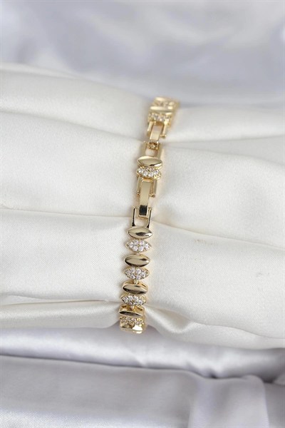 Mey İthalat® Pirinç Gold Renk Arpa Model Kadın Bileklik