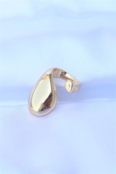 Mey İthalat® Pirinç Gold Renk Ayarlanabilir İri Bombeli Yüzük