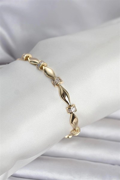 Mey İthalat® Pirinç Gold Renk Sütun Model Kadın Bileklik