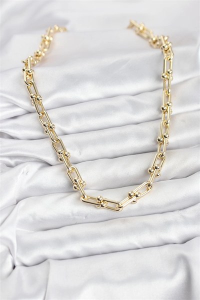 Mey İthalat® Pirinç Gold Renk Tifani Model Kadın Kolye