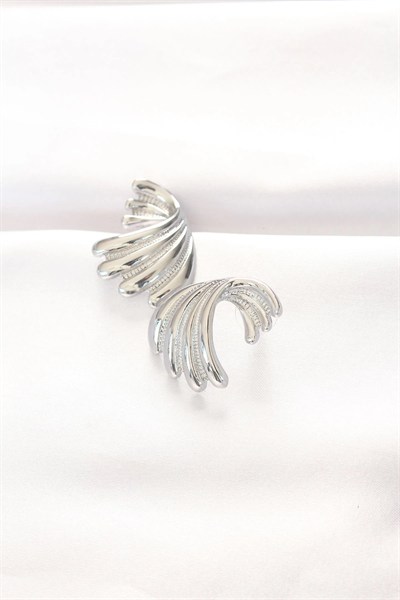 Mey İthalat® Pirinç Gümüş Renk Küpe