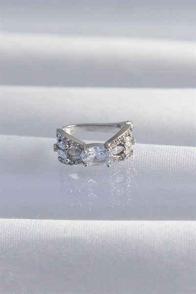 Mey İthalat® Pirinç Gümüş Renk Zirkon Taş Kaplama Earcuff Küpe