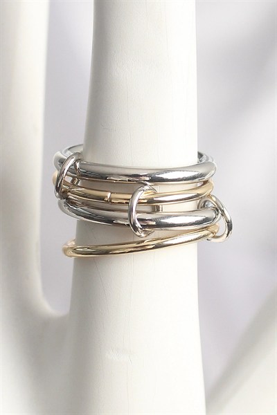 Mey İthalat® Pirinç Mix Renk 4Lü Model Kadın Yüzük