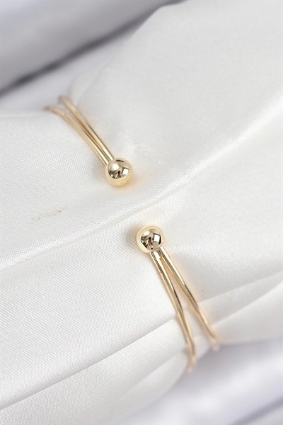 Mey İthalat® Pirinç Zirkon Taşlı İnci Model Gold Renk Kadın Bileklik