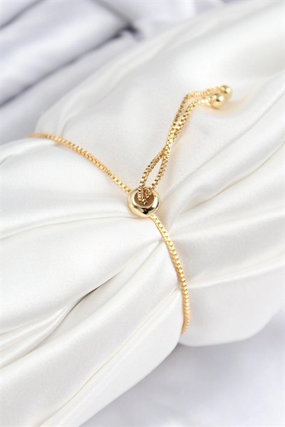 Mey İthalat® Pirinç Zirkon Taşlı Sonsuzluk Model Gold Renk Asansörlü Kadın Bileklik