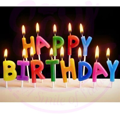 Mey İthalat® Rengarenk Happy Birthday Yazılabilen Doğum Günü Mumu