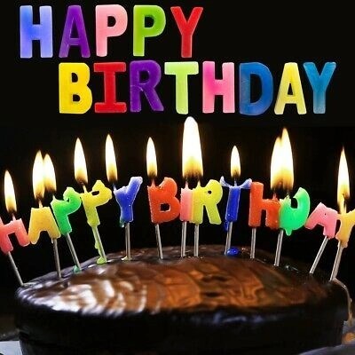 Mey İthalat® Rengarenk Happy Birthday Yazılabilen Doğum Günü Mumu