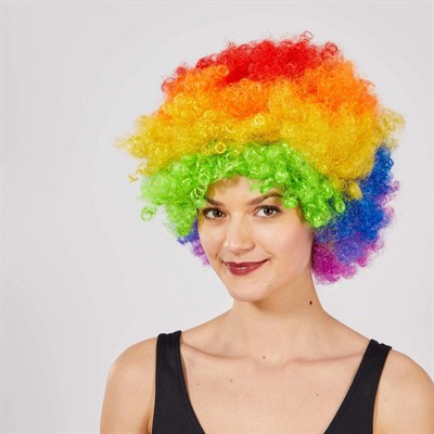Mey İthalat® Rengarenk Kıvırcık Afro Bonus Peruk