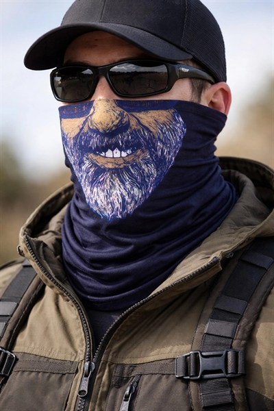 Mey İthalat® Sakallı Yüz Desenli Baf Buff – Çok Amaçlı Boyunluk & Maske 1 No