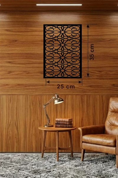Mey İthalat® Sarmaşık ve Yaprak Motifli Ahşap Duvar Tablosu - 25x35 cm Lazer Kesim Dekoratif Pano