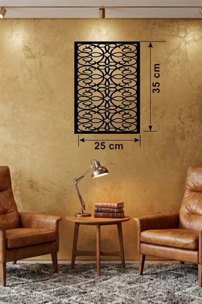 Mey İthalat® Sarmaşık ve Yaprak Motifli Ahşap Duvar Tablosu - 25x35 cm Lazer Kesim Dekoratif Pano