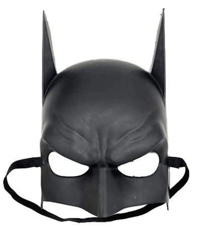 Mey İthalat® Siyah Renk Çocuk Boy Arkadan Lastikli Batman Maskesi A Kalite  20x14 cm