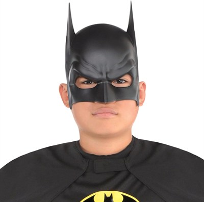 Mey İthalat® Siyah Renk Çocuk Boy Arkadan Lastikli Batman Maskesi A Kalite  20x14 cm