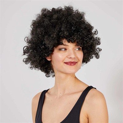 Mey İthalat® Siyah Renk Kıvırcık Afro Bonus Peruk