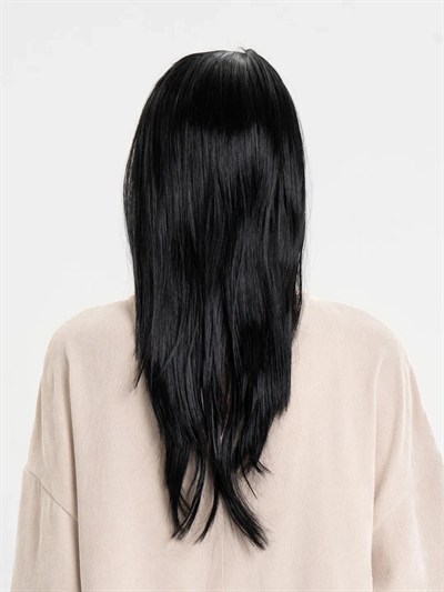 Mey İthalat® Siyah Renk Uzun Parti Peruğu