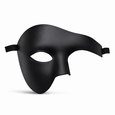 Mey İthalat® Siyah Yarım Erkek Maske – Phantom Parti & Balo Maskesi