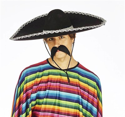 Mey İthalat® Sombrero Meksika Şapkası Mariachi Gümüş Şeritli Yetişkin Boy