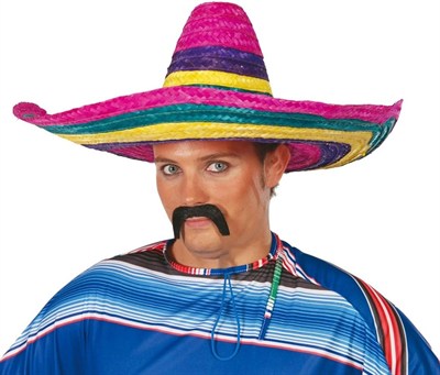 Mey İthalat® Sombrero Meksika Şapkası Renkli Örme Hasır Yetişkin Boy