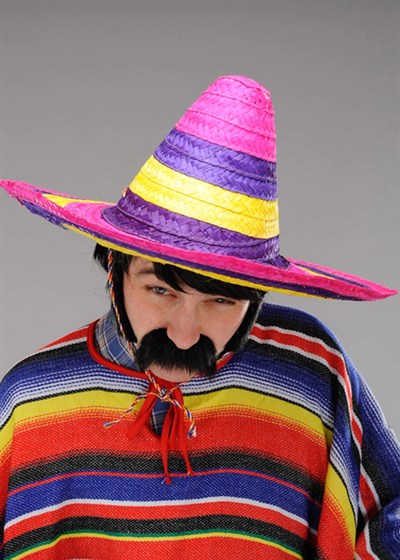 Mey İthalat® Sombrero Meksika Şapkası Renkli Örme Hasır Yetişkin Boy