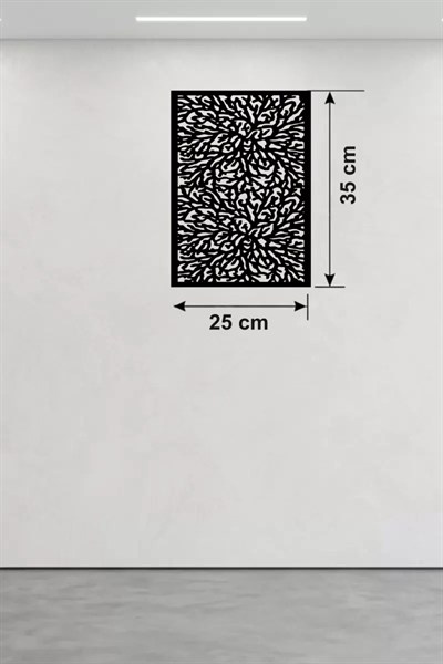 Mey İthalat® Soyut Mercan ve Hücre Dokulu Ahşap Duvar Tablosu - 25x35 cm Lazer Kesim Dekoratif Pano