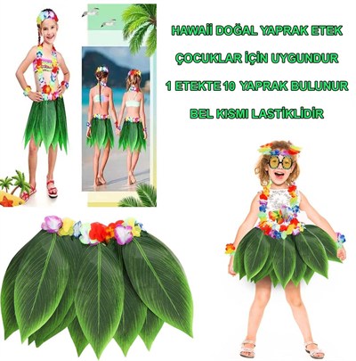 Mey İthalat® Tropikal Esintili Hawaii Yapraklı Parti Eteği Çocuk Boy