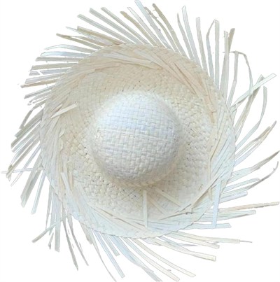 Mey İthalat® Tropikal Parti Beyaz Hasır Hawaii Şapkası 13x36 cm