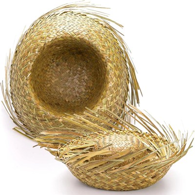 Mey İthalat® Tropikal Parti Naturel Hasır Hawaii Şapkası 13x36 cm