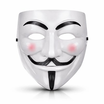 Mey İthalat® V Mask Premium Vendetta Beyaz Maske (Guy Fawkes Stil)