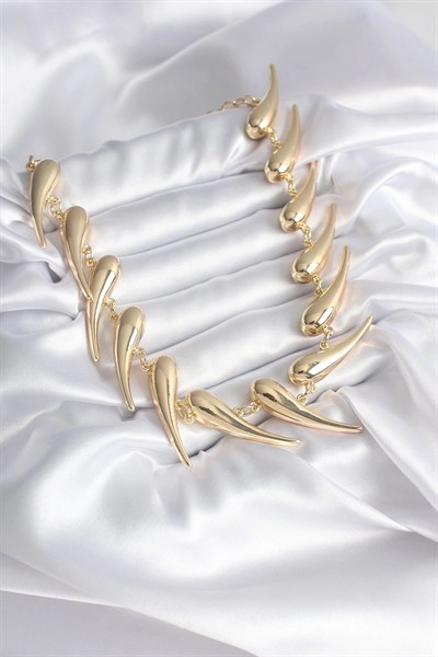 Mey İthalat® VIP Seri Özel Tasarım Gold Renk Kadın Kolye