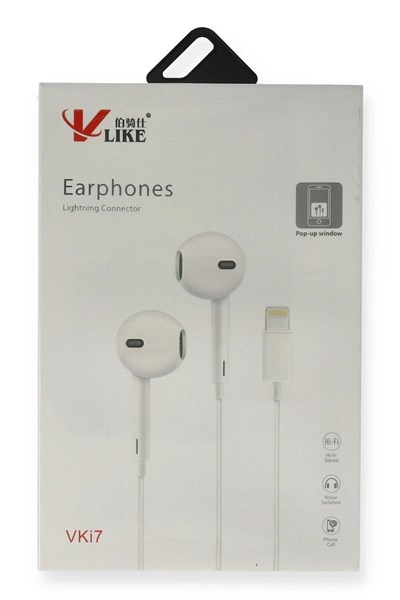 Mey İthalat® Vlike VK i7 Lightning Bluetooth Kablolu Kulaklık
