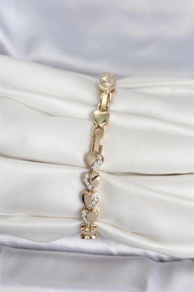 Mey İthalat® Xuping Kalp Model Gold Renk Kadın Bileklik