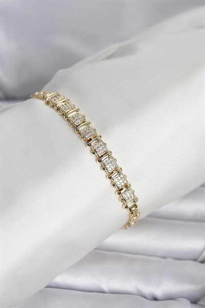 Mey İthalat® Xuping Model Zirkon Taşlı Gold Renk Kadın Bileklik