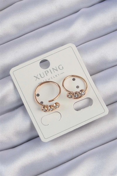 Mey İthalat® Xuping Rose Renk Zirkon Taşlı Su Yolu Küpe