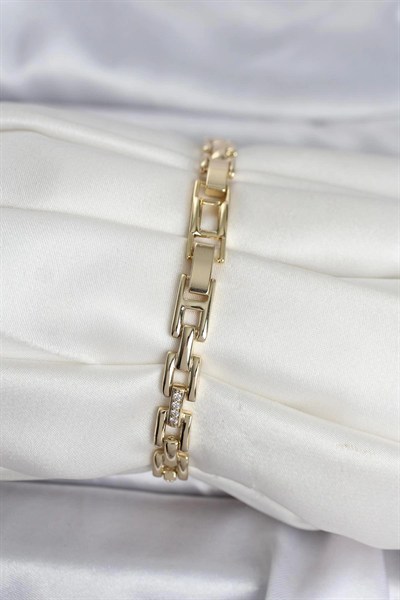 Mey İthalat® Xuping Zincir Model Gold Renk Kadın Bileklik