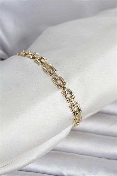 Mey İthalat® Xuping Zincir Model Gold Renk Kadın Bileklik