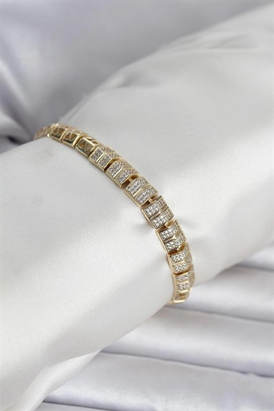 Mey İthalat® Xuping Zirkon Taşlı Gold Renk Kadın Bileklik