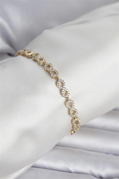 Mey İthalat® Xuping Zirkon Taşlı Sonsuzluk Model Kadın Bileklik