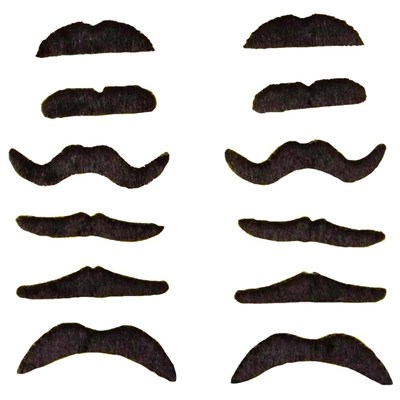 Mey İthalat® Yapışkanlı Takma Bıyık 6 Model 12 Adet Set