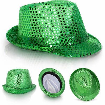 Mey İthalat® Yeşil Payetli Disco Parti Şapkası Yetişkin Işıltılı Fötr Model
